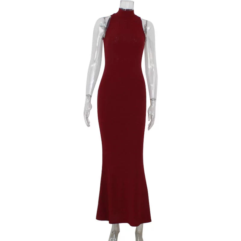 Jaghds | Elegant Sleeveless Glitter Maxi Dress for Formal Occasions