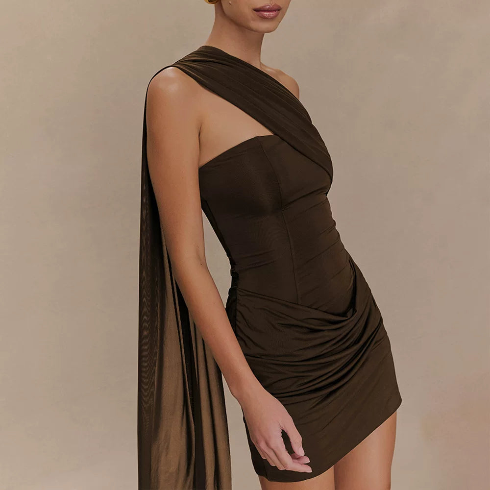 Jaghds | Elegant Tube Top Short Skirt with Spliced Ribbon Design for Women