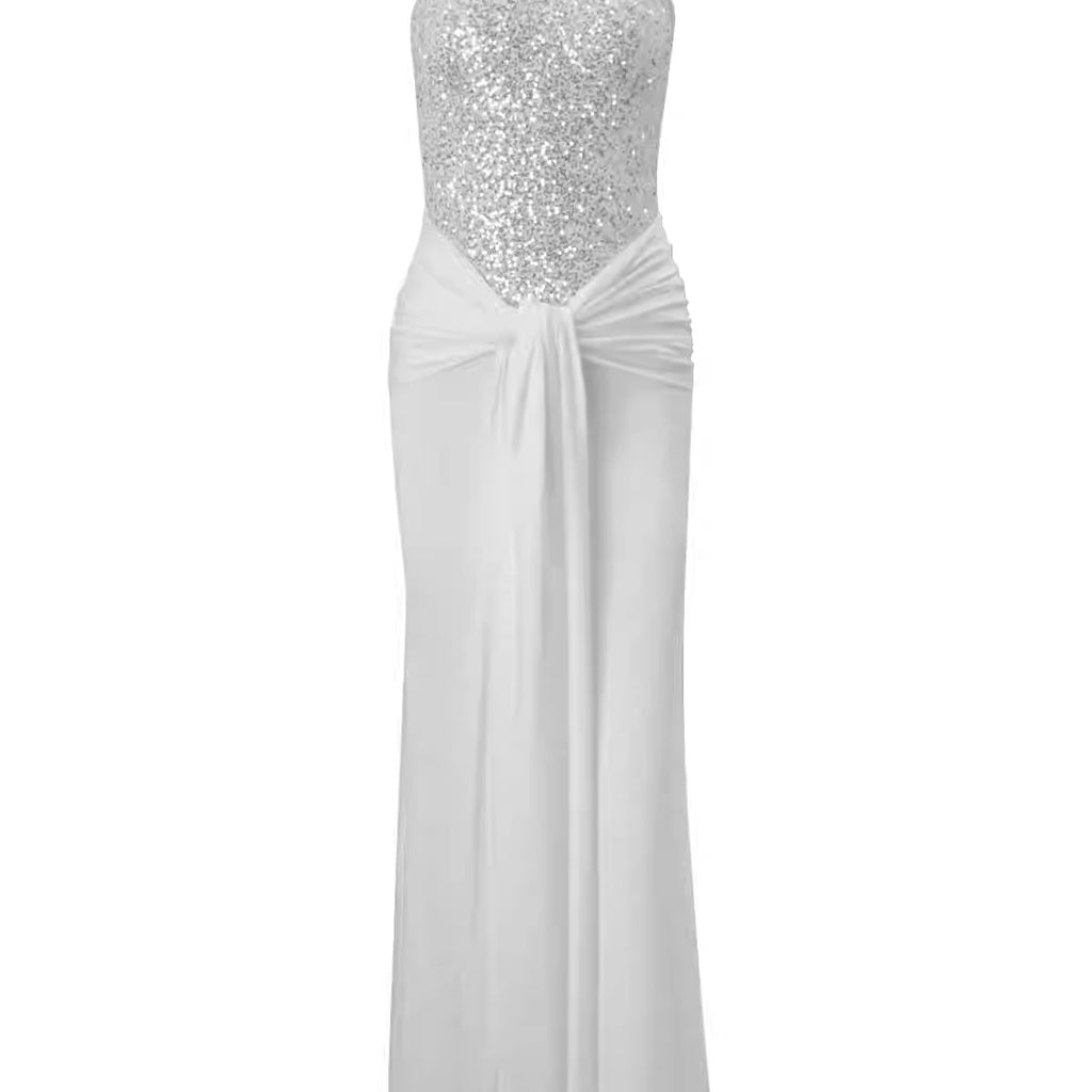 Jaghds | Women’s Summer Tube Dress with Twist Tie and Fishtail Design