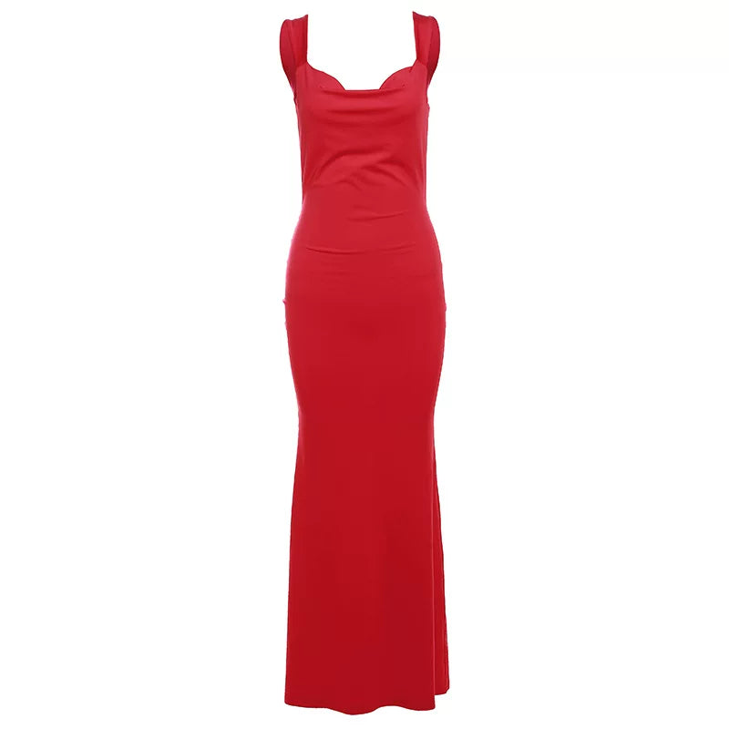 Jaghds | Women’s Mid-Length Dress with Bow Backless and High Waist