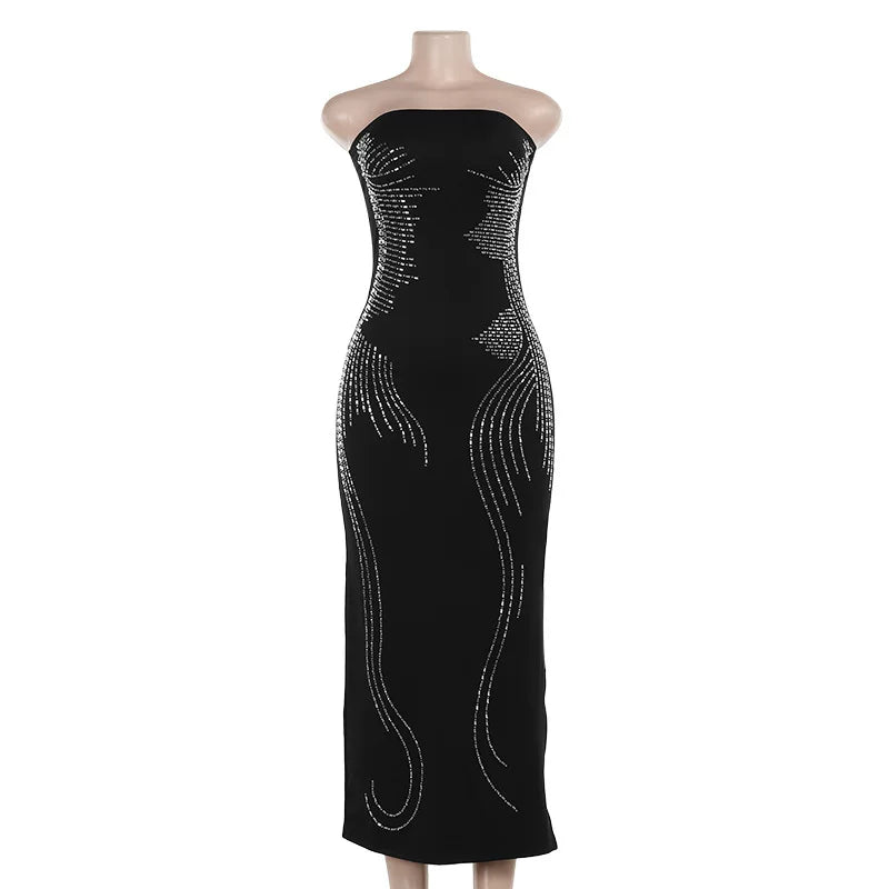 Jaghds | Women’s One-Shoulder Tube Dress with Backless Slit Design