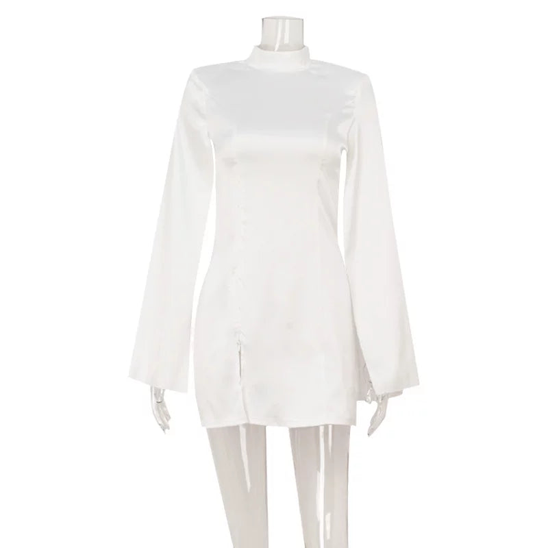 Jaghds | European and American Deep V Swing Neck Halter Backless Dress with High Slit