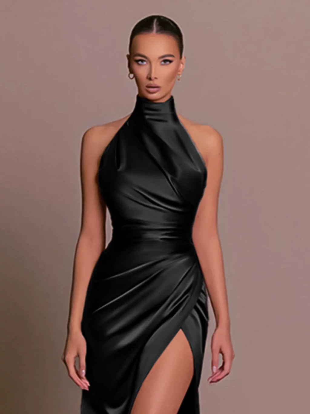 Jaghds | High-End Satin Slit Dress for Women’s Annual Party