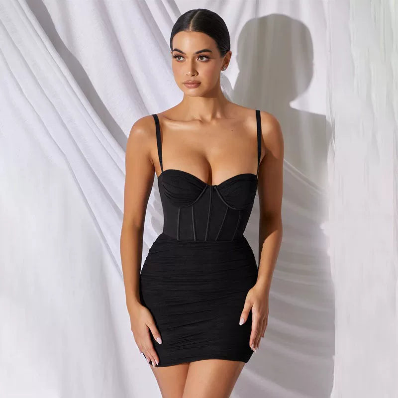 Jaghds | European and American Style Backless Suspender Pleated Dress