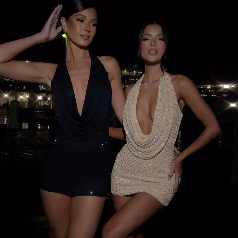 Jaghds | European and American Style Halter Neck Open Back Dress