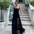 Jaghds | Tube Top Dress with Side Slit and Long Skirt for Women