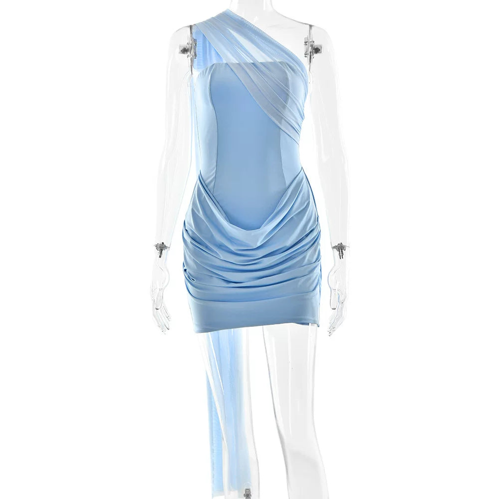 Jaghds | Elegant Tube Top Short Skirt with Spliced Ribbon Design for Women