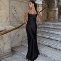Jaghds | European Style Satin Suspender Dress with Backless Design