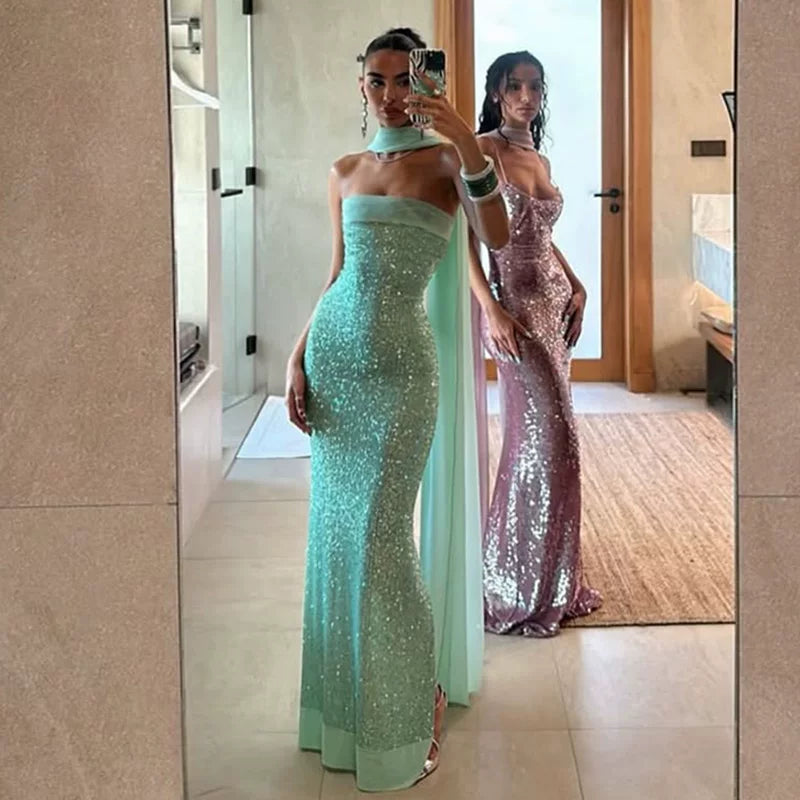 Jaghds | Elegant Sequined Tube Top Backless Dress with Resort Style for Summer 2026