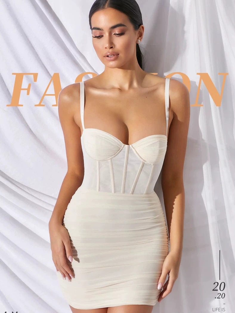 Jaghds | European and American Style Backless Suspender Pleated Dress